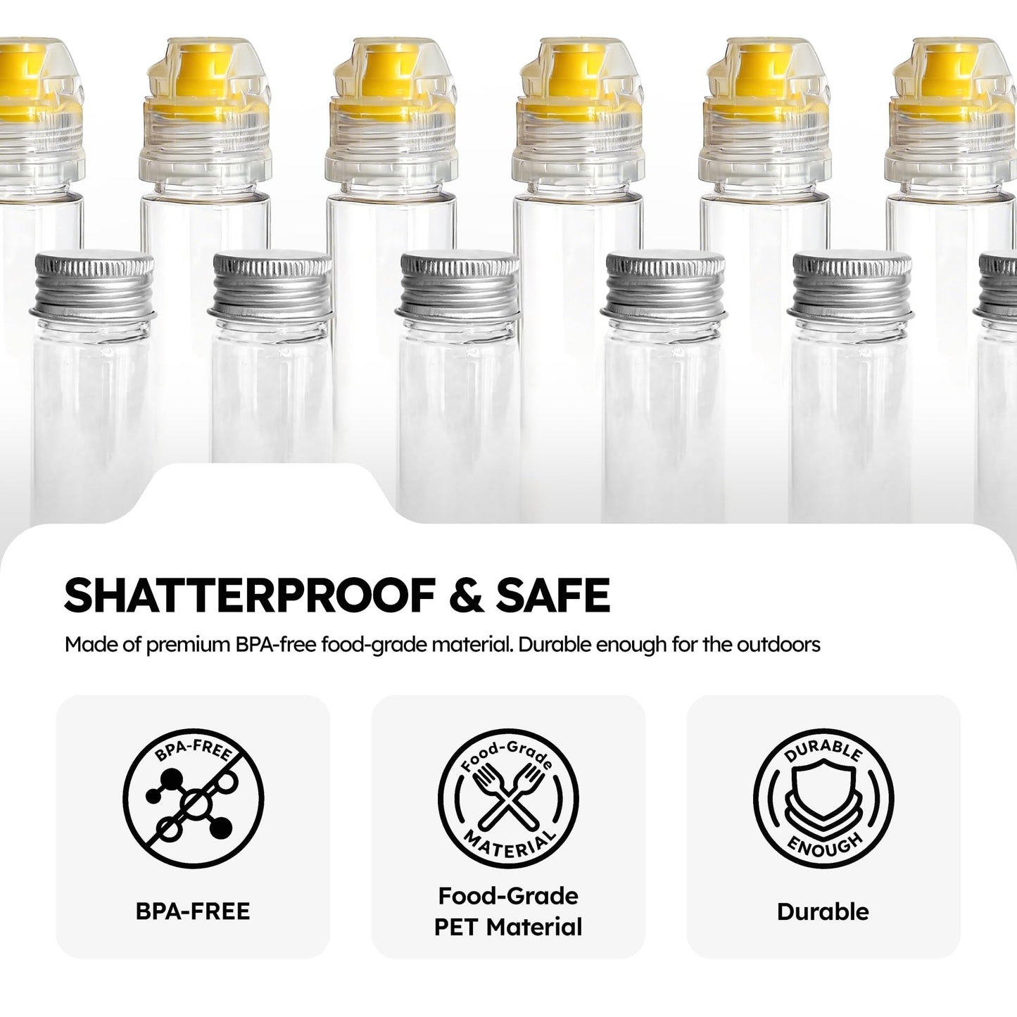 Portable Travel Camping Spice Kit - 12Pcs Spice Jars Set: 6 Mini Salt and Pepper Shakers + 6 Spice Containers Squeeze Bottles, Bonus Funnel, Cleaning Brush & EVA Storage Bag for Outdoor/Travel/Picnic