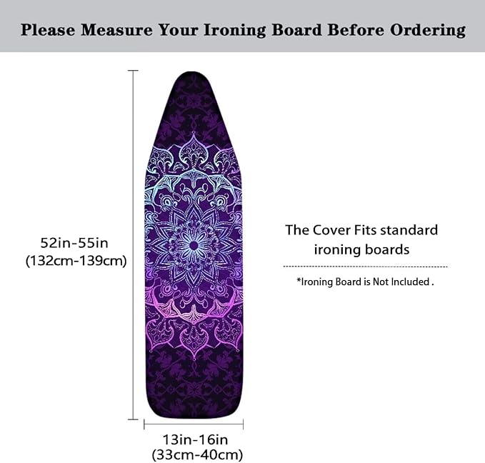 Home Ironing Board Cover, Boho Flower Heat Reflective Tie-Dye Ironing Board