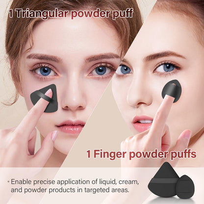 Makeup Brushes Set, Mlemle Professional 26 Pcs Makeup Kit, Include Powder Foundation Concealers Blush Eye shadows 21 Pcs Makeup Brushes and 2 Powder Puff, 3 Makeup Sponge(A01-Black)