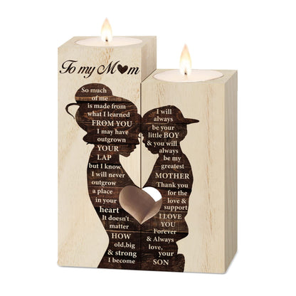 Mum Birthday Gifts, Gift for Mum Candlestick Candle Holder, Mother Presents from Son, Presents for Mummy,Stepmum,Mother in Law on Her Birthday, Heart-shaped