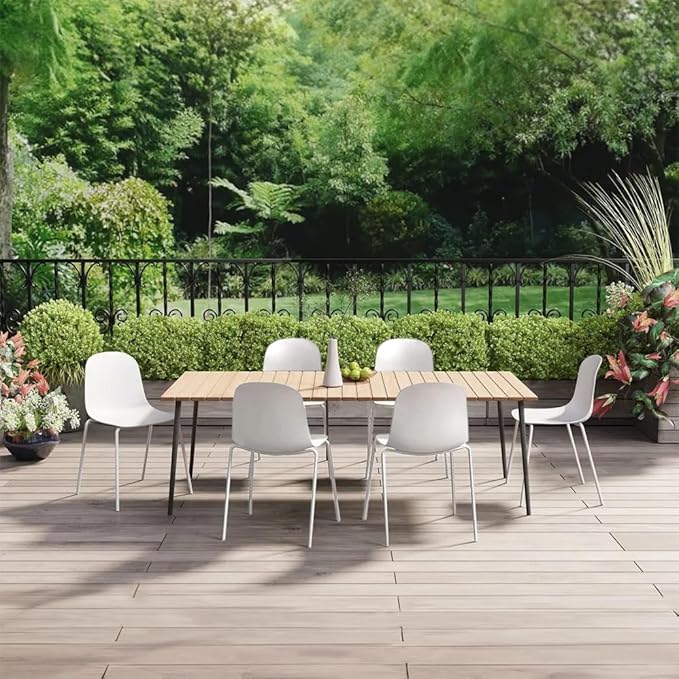 2xhome Modern Stackable Armless Dining Chair | Plastic Shell Seat with Metal Legs | Indoor or Outdoor Use | Home Kitchen Patio (2, White, No Padding)