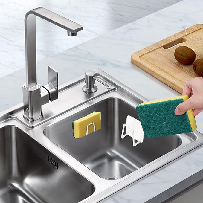 Sponge Holder for Kitchen Sink Caddy, Strong Adhesive Sponge Holder for Sink