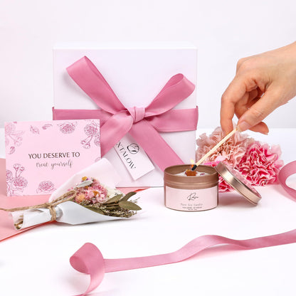 EXTALOW Spa Gifts for Women Bath and Body Gift Baskets Mothers Day Gift Rose Home Spa Set Self Care Gifts for Mom Sister Her Wife Birthday Gifts for Women Spa Kit Care Package Thank You Gift