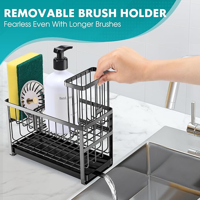 Sinnsally Kitchen Sponge Holder, 2 Tier Sink Caddy Organizer