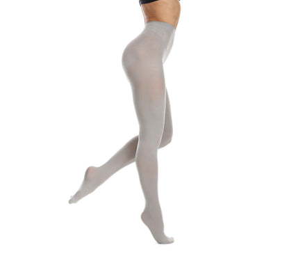 Frola Women's 80 Denier Soft Semi Opaque Solid Color Footed Pantyhose Tights((Small-Medium,Gray)