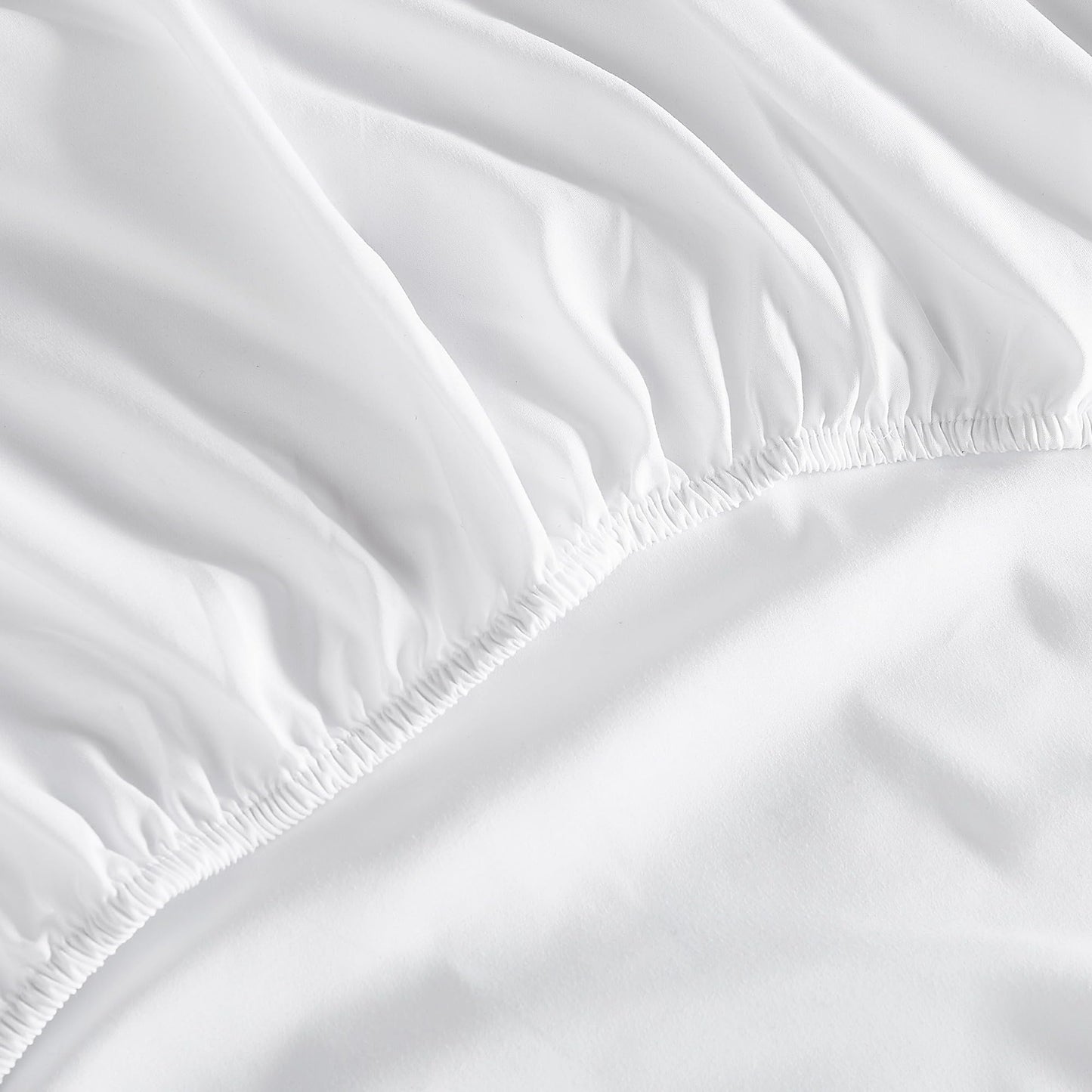 TRULY SOFT Everyday Sheet Set White Polyester 4-Piece King Sheet Set, Solid Color Themed, Adult Bedding, Oeko-TEX Certified