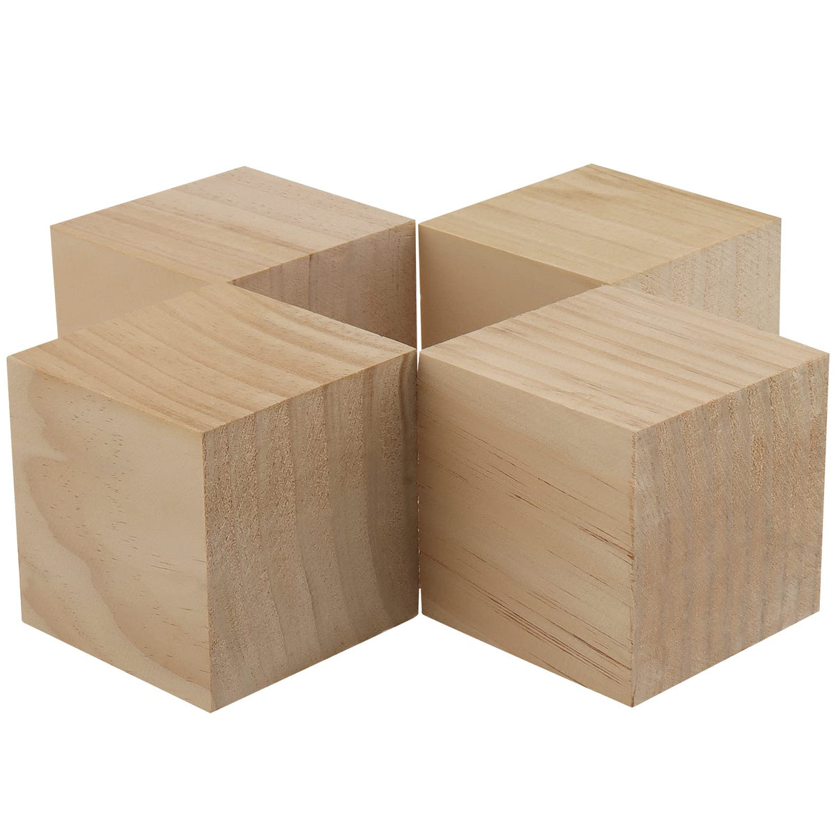 HOZEON 8 PCS 3 Inch Wooden Cubes, Natural Unfinished Wood Blocks, Large Wood Square Blocks for Crafts, Painting, Puzzle Making, Decorating, DIY Projects