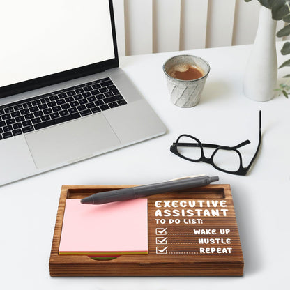 akeke Funny Executive Assistant Sticky Note Holder for Home Office Cubicle Desk Shelf Decoration Supplies Gift for Assistant, Employee, Coworker, Colleague Self-Stick Note Pad Holders GAA97