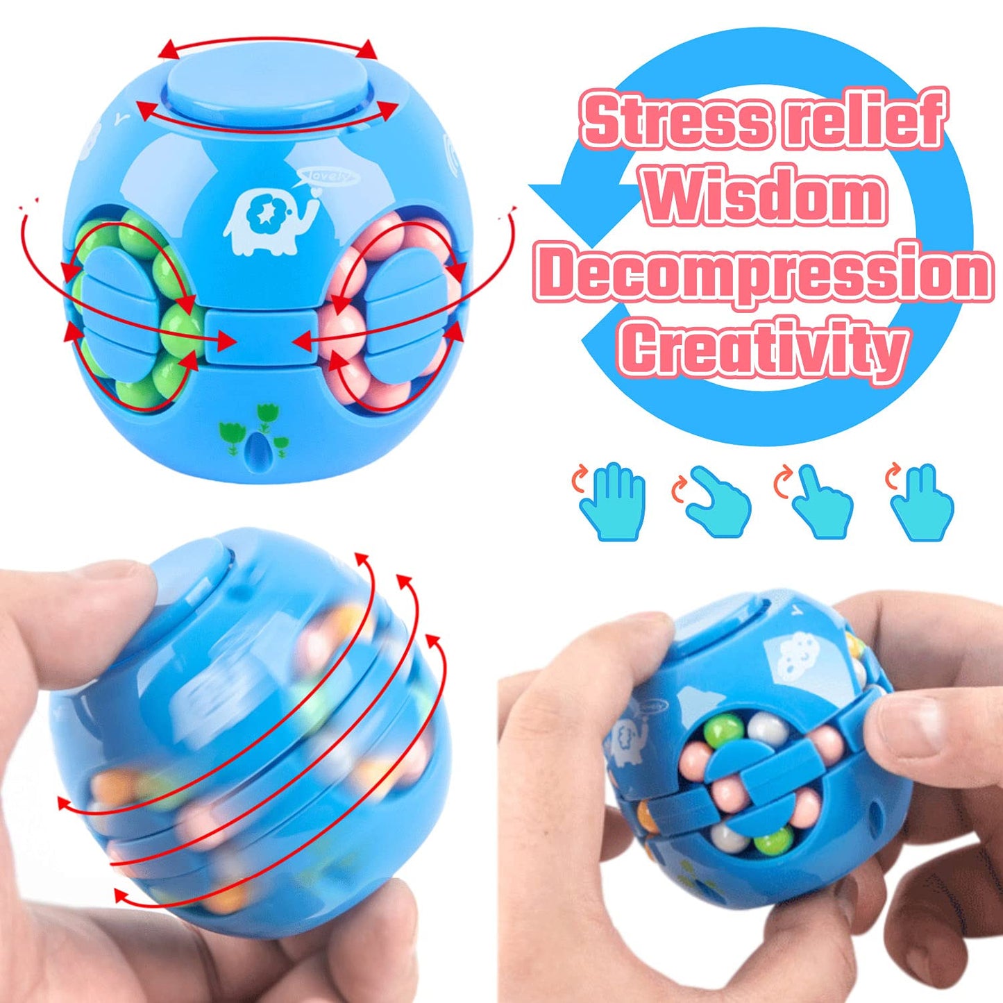 Paochocky Fidget Toy Set, 26PCS With Box Fidget Pack, Sensory Anxiety Relief Stress Toys for Autism, Fidget Toy in Rainbow, Fries Burger Relaxing Entertainment Birthday Gift for Kids Adults