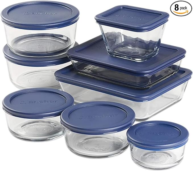 Anchor Hocking 16 Piece Glass Storage Containers