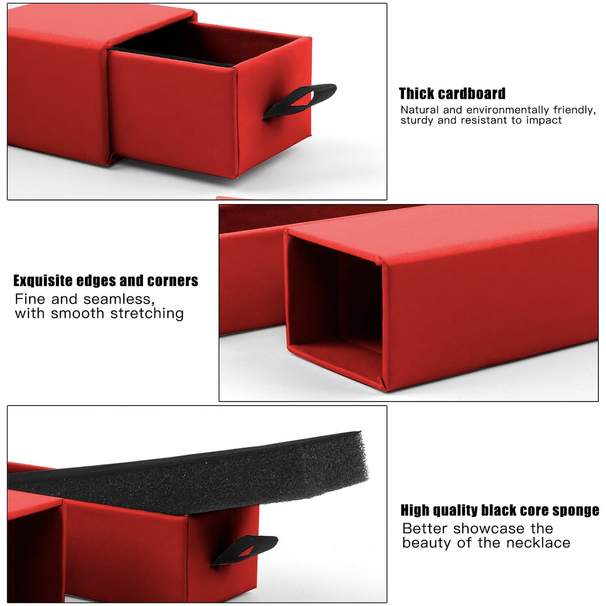 Lainrrew Jewelry Gift Box, Luxury 12-Pack Jewelry Gift Box Velvet-Lined, Compact Drawer Style for Earrings & Rings, Stylish Necklace Bracelet Organizer, 8.3x1.8x1.4 Inches (Red)