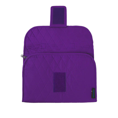 Yazzii Trifold Craft Project Case - Craft Organizer, Travel Tote Bag with Clear Pockets & Handle - Crafts, Crochet, Sewing Accessories - Purple