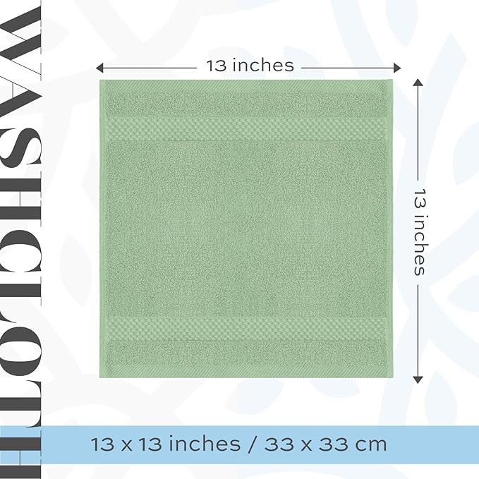 White Classic Luxury Cotton Washcloths 13x13 Inch