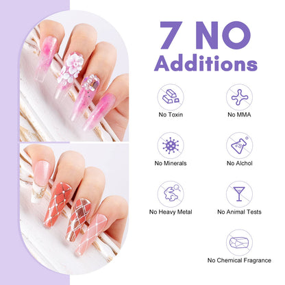 SAVILAND Essentials Acrylic Nail Kit Starter: Acrylic Nail Kit for Beginners with Everything White Pink Clear Acrylic Powder and Liquid Set #8/10/14 Nail Brush Forms Manicure Tools Home Nail Salon DIY