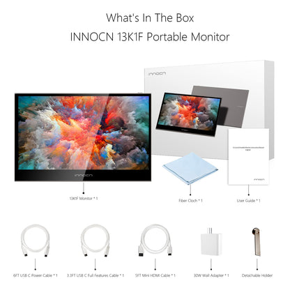 INNOCN 15.6" Portable Monitor OLED Touch Second Screen for Photo Editing with 4K, 100% DCI-P3, 100000:1, 10Bits, USB C External Monitor for Laptop,PC, Phone,Consoles, Brown, PU15 Pre C6