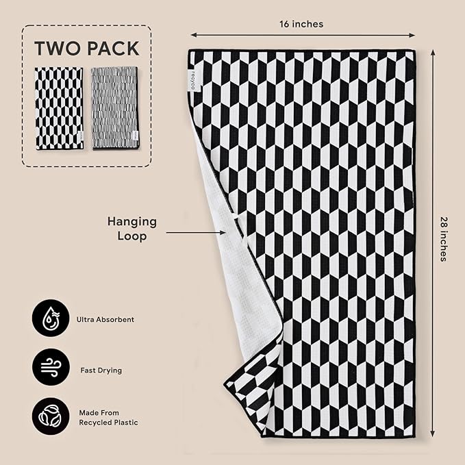 RECYCO Waffle Kitchen Towel Set of 2