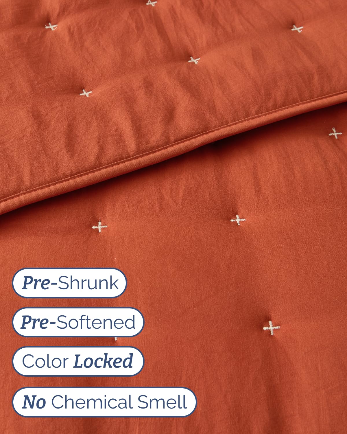 Quilts King Size - Bedspread for King Size - Lightweight Comforter Set - Quilt Bedding Set for All-Seasons - Soft, Breathable and Comfy - Summer Coverlet with 2 Pillow Shams - 106" x 96", Terracotta