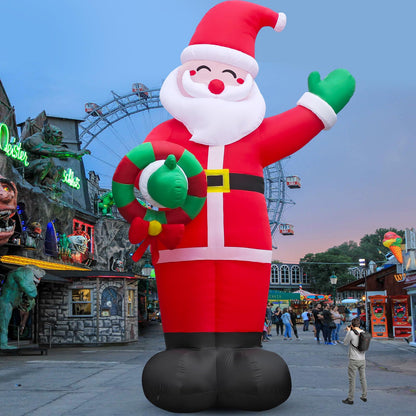 Danxilu 20 FT Giant Christmas Inflatables Santa Claus Outdoor Decoration, Huge Santa Blow Up Yard Decorations Built-in LED Lights with Blower Xmas Decor for Holiday Party Home Lawn Malls Squares