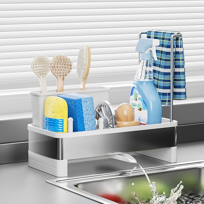 Ewaiira Stainless Steel Sink Caddy, Sponge Holder