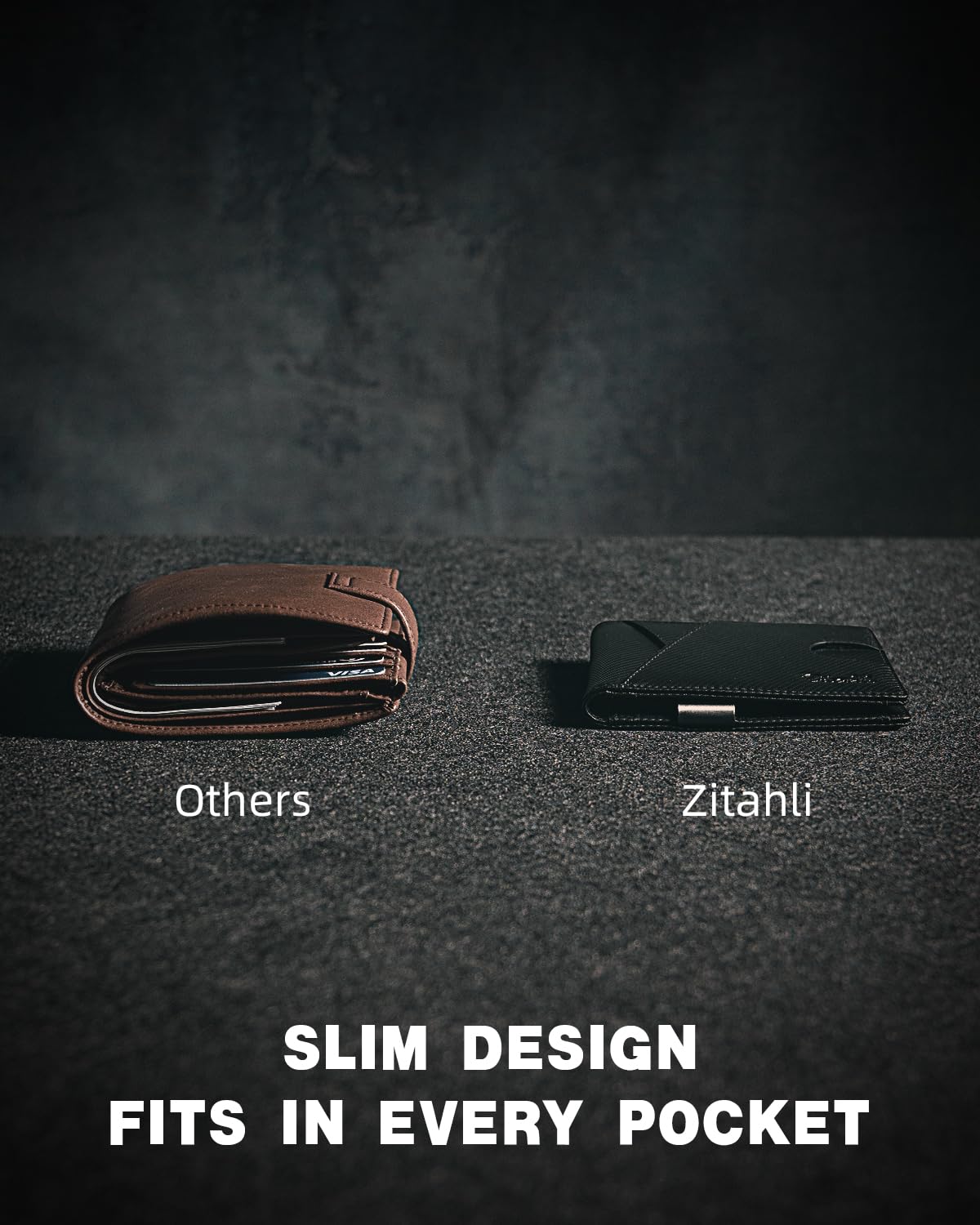 Zitahli Wallet for Men - with Money Clip Slim Leather Slots Credit Card Holder RFID Blocking Bifold Minimalist Wallets with Gift Box