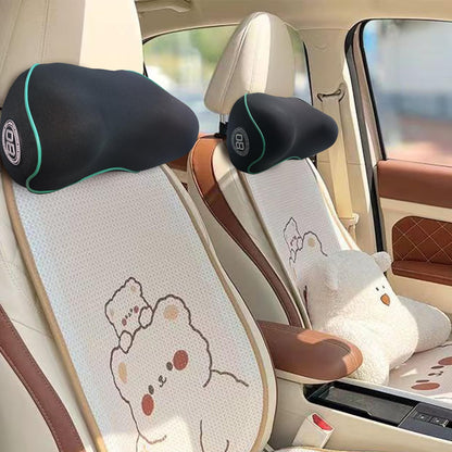 SPRFUFLY Make Relaxing Car Headrest Pillow, Car Pillow for Driving with Adjustable Strap, Breathable Removable Cover & Ergonomic Design - Softness Travel Car Neck Support Pillow(Black, 1PC)