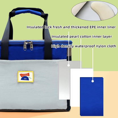 willikiva Insulated Lunch Bag Women Man Leakproof Soft Cooler Tote Bag Reusable LunchBox with Adjustable Shoulder Strap for Adults Work Travel(Grey Blue)