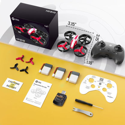 Holy Stone HS210 Kids Mini Drone for Beginners Adults, Indoor Outdoor RC Toy Quadcopter Plane for Boys Girls with Auto Hover, 3D Flip, 3 Batteries & Headless Mode, Great Toddler Gift, Red