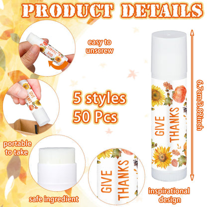 Siifert 25 Pcs Thanksgiving Christmas Party Gifts Bulk Thanksgiving Lip Balms Favors Holiday Basket Stuffers Christmas Stocking Stuffers Small Thank You Gifts for Women Men (Honey Flavor)
