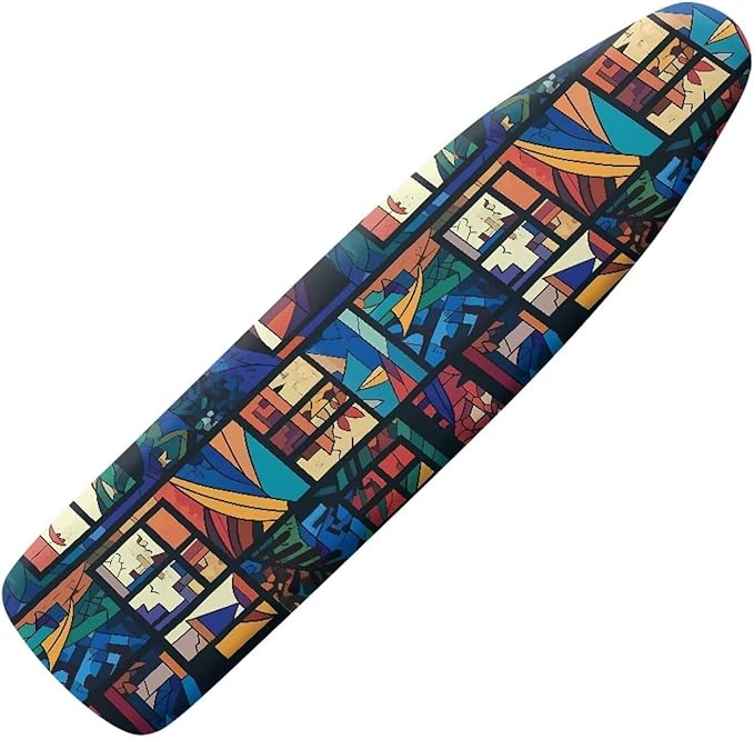 Geometric Window Steam Ironing Board Cover 15x54, Colorful Abstract Art