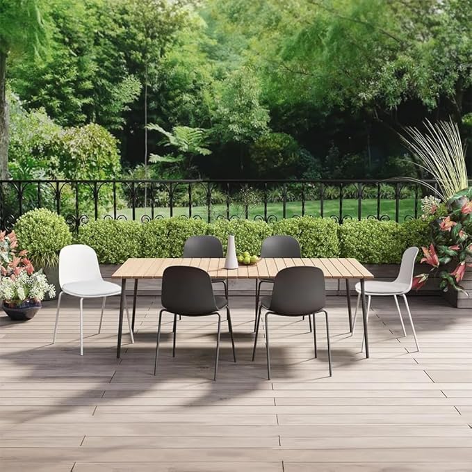 2xhome Modern Stackable Armless Dining Chair | Plastic Shell Seat with Metal Legs | Indoor or Outdoor Use | Home Kitchen Patio (1, Black, Padded Seat)