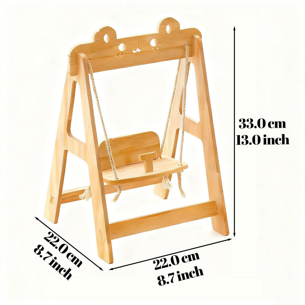 Wooden Bed Swing Chair Furniture for Labubu Doll, Doll Accessories Decor, Cute Doll Stuff for Labubu