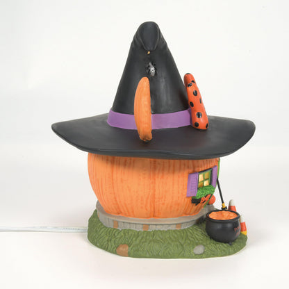 Department 56 Disney Village Halloween Minnie Mouse Pumpkintown House Lit Building, 7.76 Inch, Multicolor