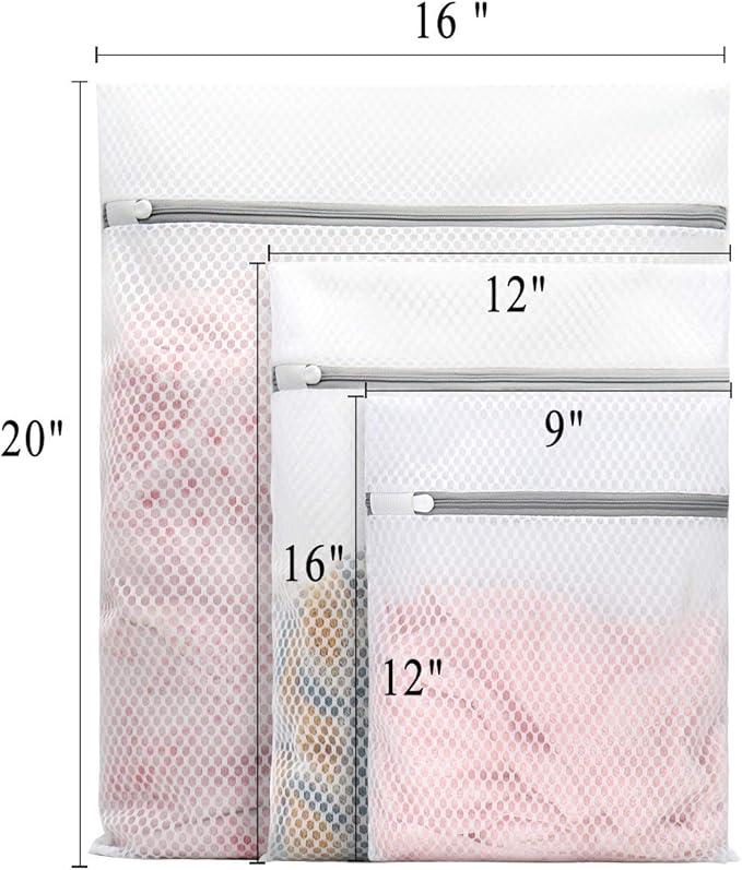 Muchfun 3Pcs Durable Honeycomb Mesh Laundry Bags