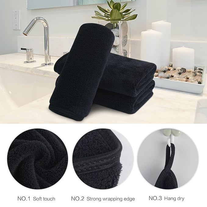 SINLAND Absorbent Coral Velvet Washcloth Ultra Soft Microfiber Face Towels 12 x