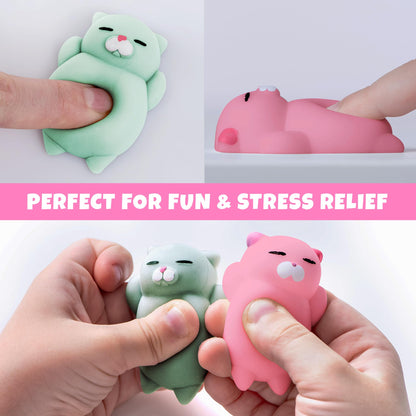 Nutty Toys Squishy Cat Set - 2" Soft Silicone Kawaii Kitties, Top Stress Relief Toy 2025 Unique Gifts for Teens Kids Women Men Adults Best Teenage Girls Teen Boy Tween Christmas Stocking Stuffers Idea