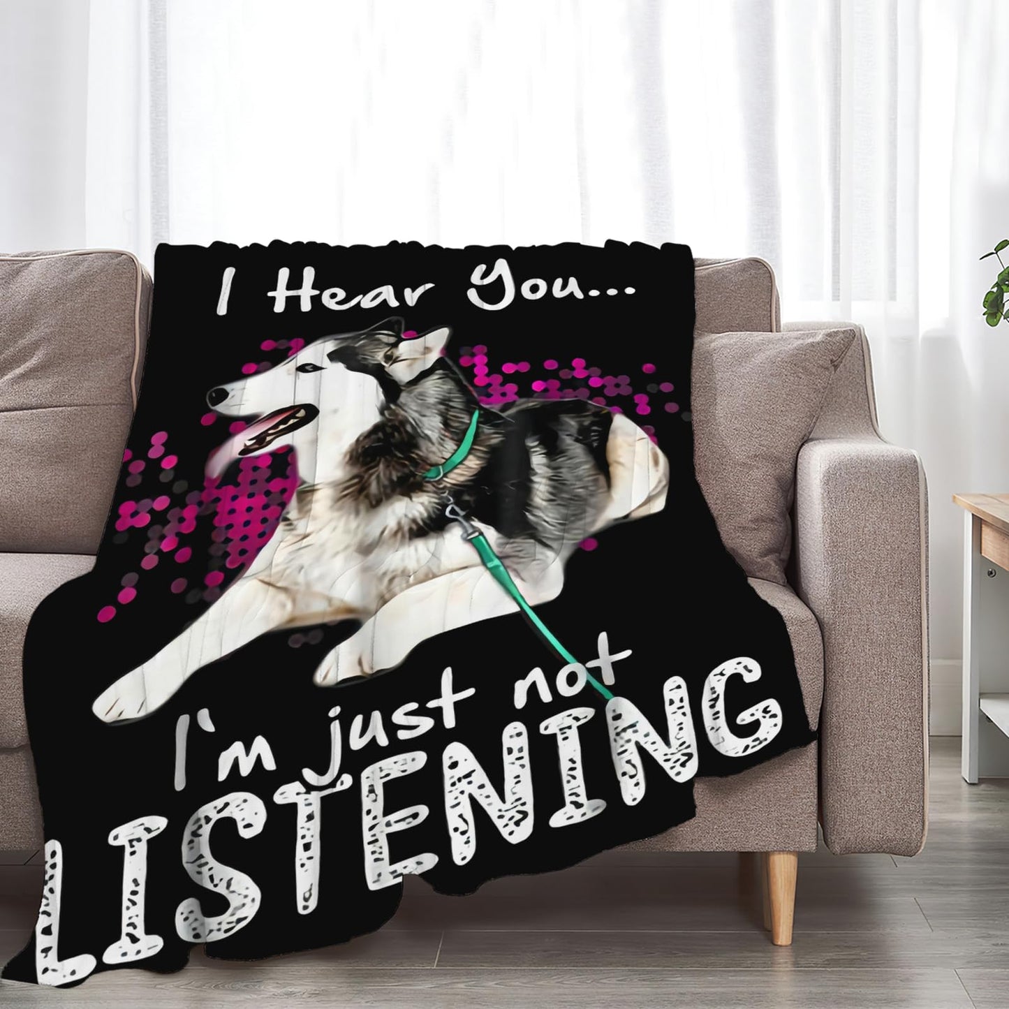 Tijuboni Husky Throw Blanket Dog Gifts for Girls Boys Women Men Kids Adults Soft Flannel Fleece Blanket for Couch Sofa Bed Home Decor 40"x50"