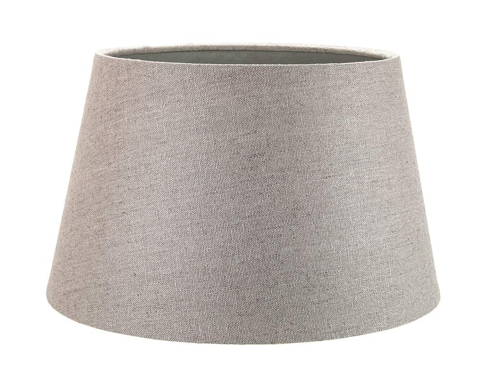 Traditional 12 Inch Grey Linen Fabric Drum Table/Pendant Lampshade 60w Maximum by Happy Homewares