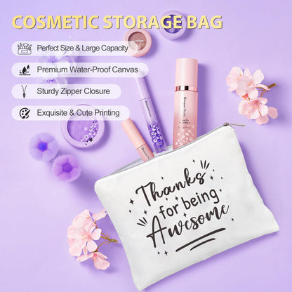 Suhctuptx Thank You Gifts for Women, Employee Appreciation Gift, Appreciation Basket for Coworkers Teachers Employees, Gratitude Box with Canvas Tote Bag Thank You for Being Awesome Tumbler Purple