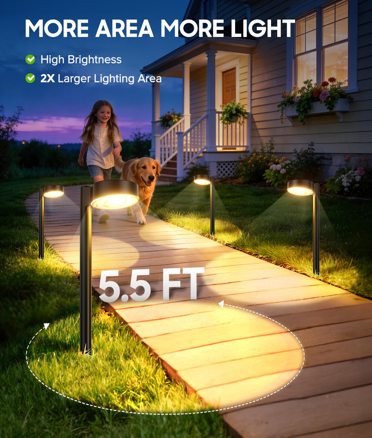 ELECLINK 12 Pack Solar Pathway Lights Outdoor, Solar Powered Landscape Path Light with Bigger LED Lens, Brighter Up to 12 Hrs Waterproof Outdoor Solar Light for Yard Garden Walkway Driveway Sidewalk