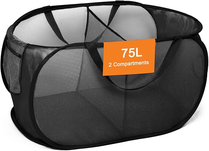 Foldable Laundry Baskets, Collapsible Mesh Laundry Hamper, Durable Pop Up