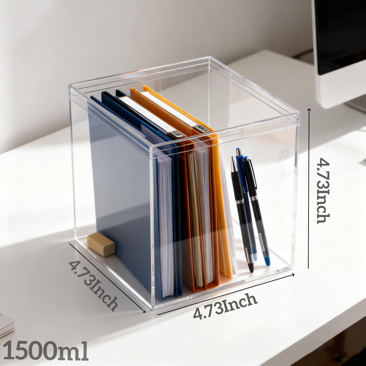 KissYou Acrylic Box Clear Boxes with Lids 2 Packs Display Case Party Decoration Plastic Square Cube Candy Boxes