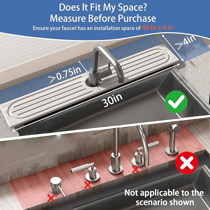 Fast Drying Kitchen Sink Splash Guard, Durable Stone Kitchen Faucet Mat