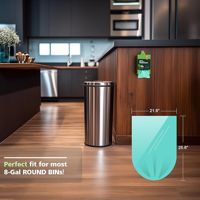 Biodegradable 8 Gallon Trash Bags, AYOTEE Garbage Bags 8 gallon, Compostable
