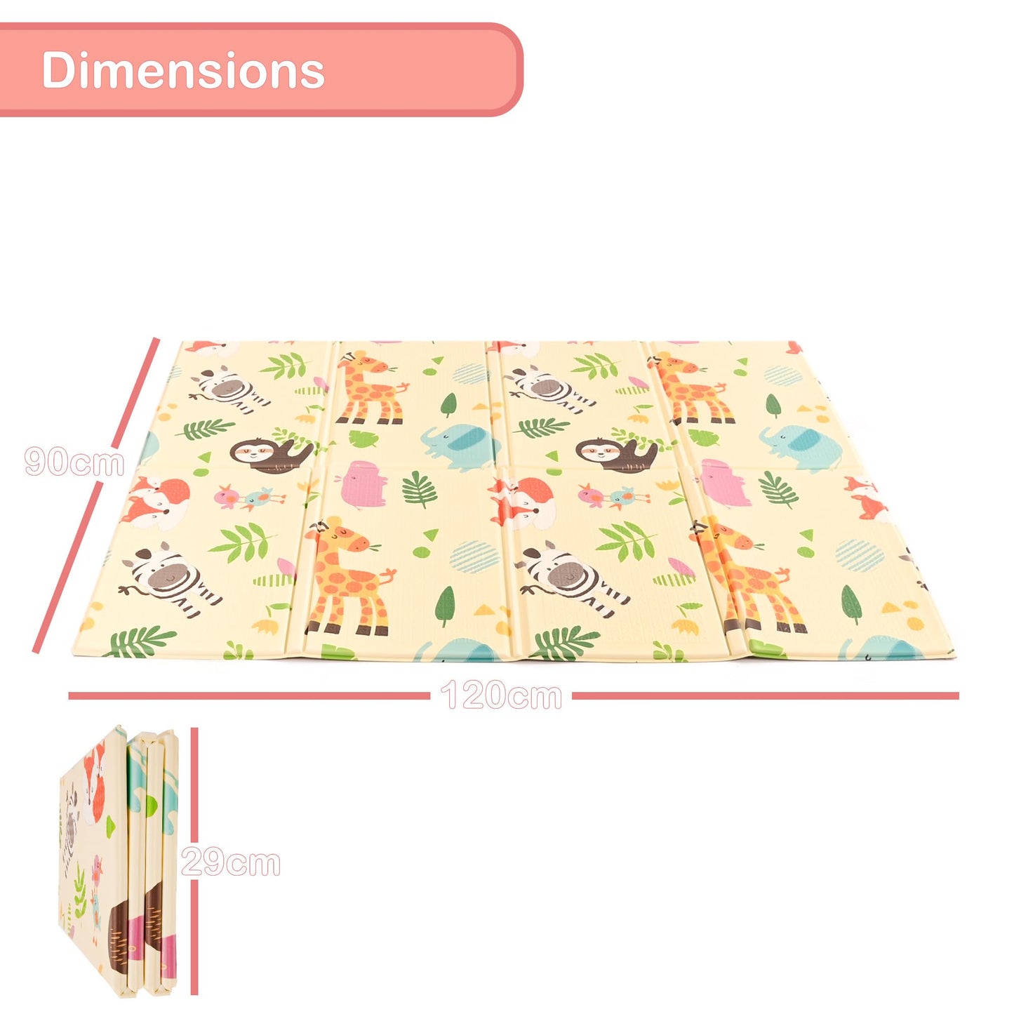 KandyToys Wild Life Foldable Baby Play Mat | Thick Padded XPE Baby Crawl Mat | Waterproof | Safe