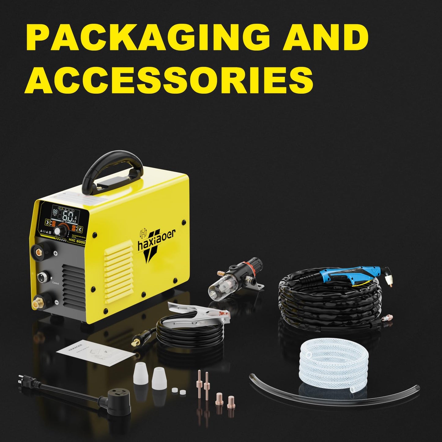 60A Plasma Cutter,110V/220V Dual Voltage High Frequency Contact Arc Cutting Machine,45-60PSI,LED Display,Portable Industrial Metal Cutter for Steel Aluminum Copper DIY & Fabrication