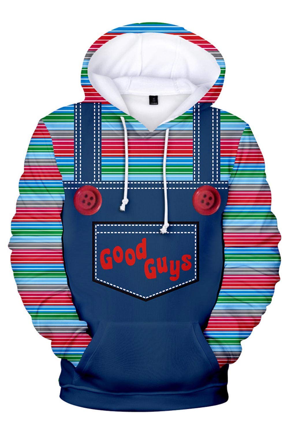 Chucky Hoodie Jackets Men Costume Halloween Cosplay Pullover Shirt Sweatshirt Colorful Large