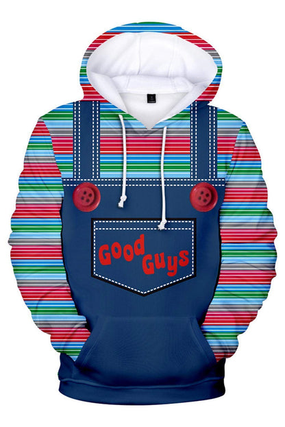Chucky Hoodie Jackets Men Costume Halloween Cosplay Pullover Shirt Sweatshirt Colorful Large