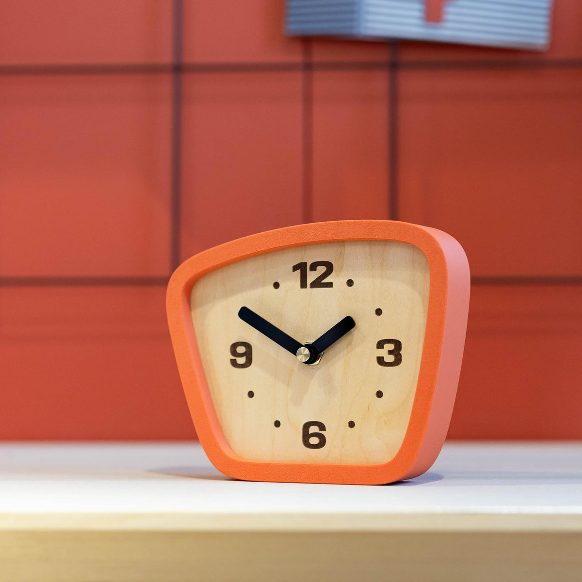 Little Top Creations Handcrafted Mid-Century Modern Clock – Silent Movement for Desk, Table & Mantel, No-Ticking Analog MCM Decor | Made in USA