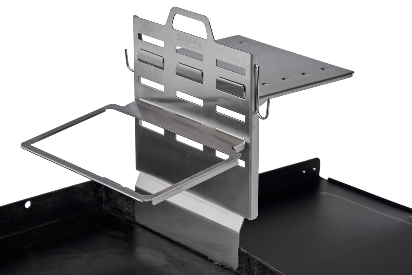 Chef Master Steam Pan Insert & Adjustable Griddle Shelf Set – Organizer & Condiment Holder for Utensils, Ingredients & BBQ Cooking - Grill Accessories for Outdoor Grill - 90260 & 90316