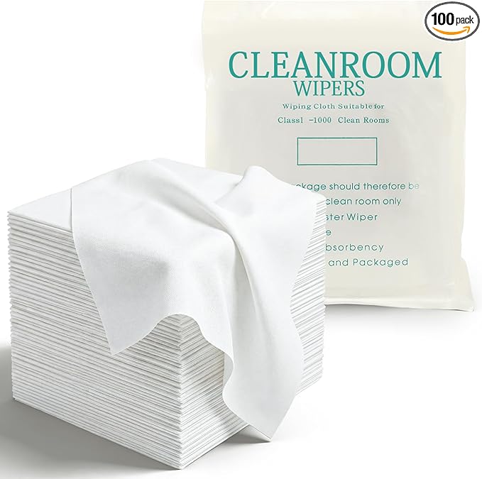 100 Pcs Cleanroom Cloth Wipes Microfiber Lint Free Cloth Disposable Clean